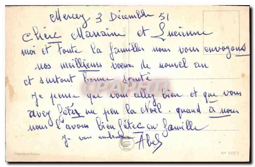 CPA Bonne Annee  — Rückseite
