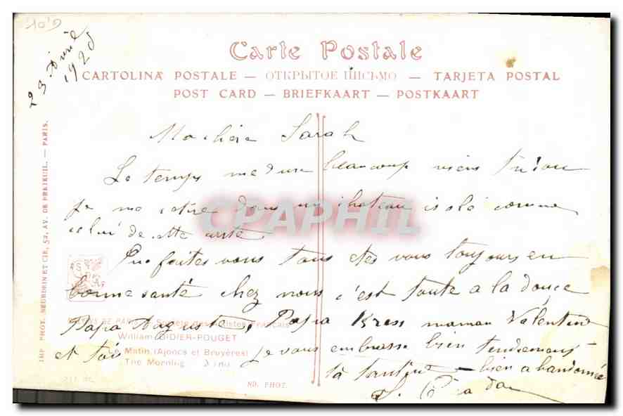 CPA Bonne Fete Château — Rückseite