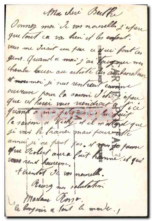 CPA Fantaisie Femme — Verso