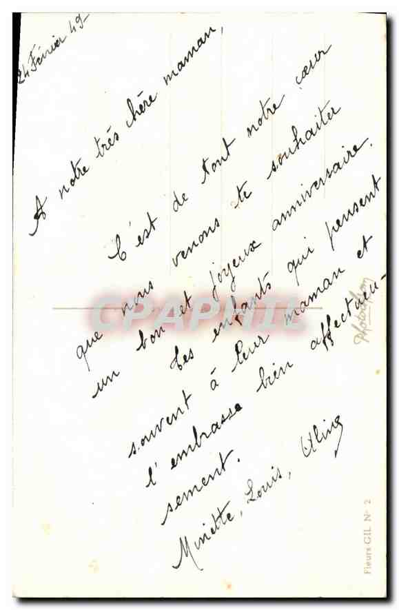 CPA Fantaisie Fleurs — Verso