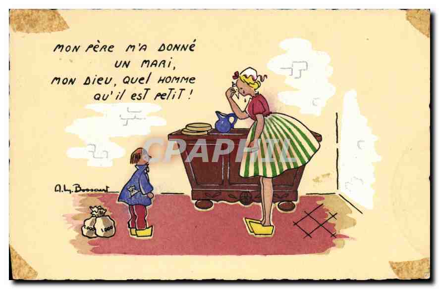 CPA Mon pere m'a donne un mari