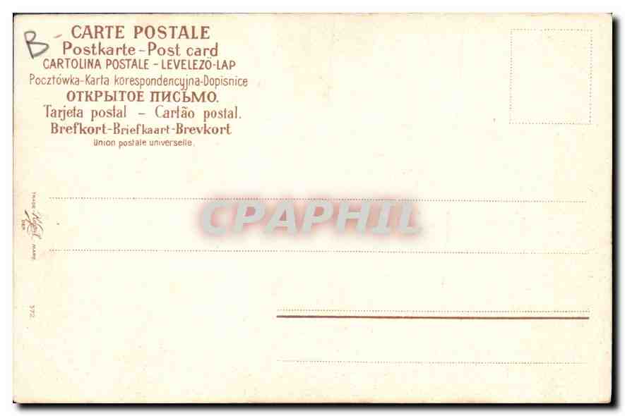 Paysan et paysanne en champ — scène de la vie rurale — éditeur B, n° 372 — Rückseite
