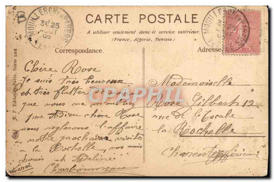 CPA Millet — Verso
