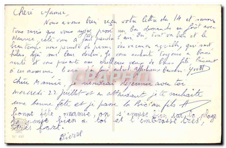 CPA Bonne Fete Fleurs — Verso