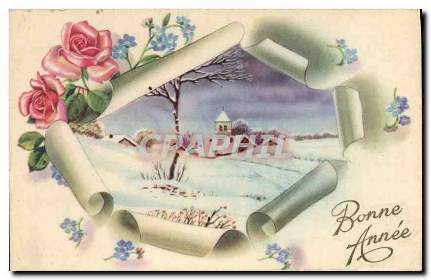 CPA Bonne Annee Fleurs