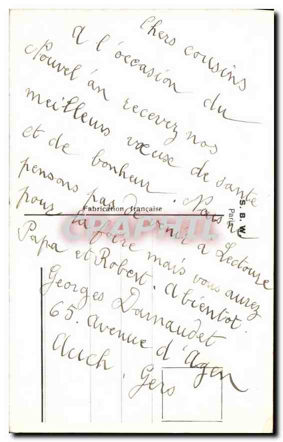 CPA Bonne Annee  — Verso