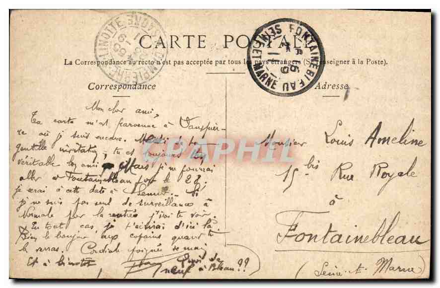 CPA Femme Chasse Chasseur — Verso