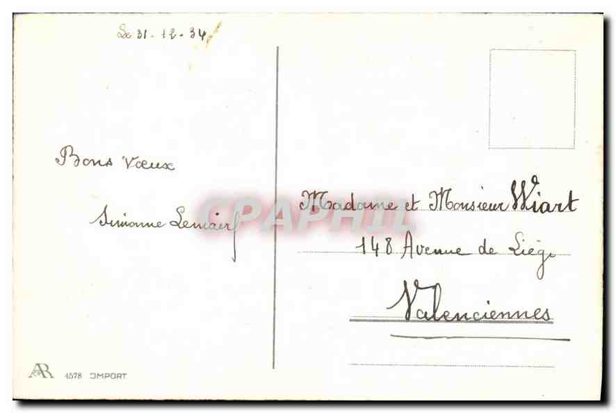 CPA Bonne Annee  — Rückseite