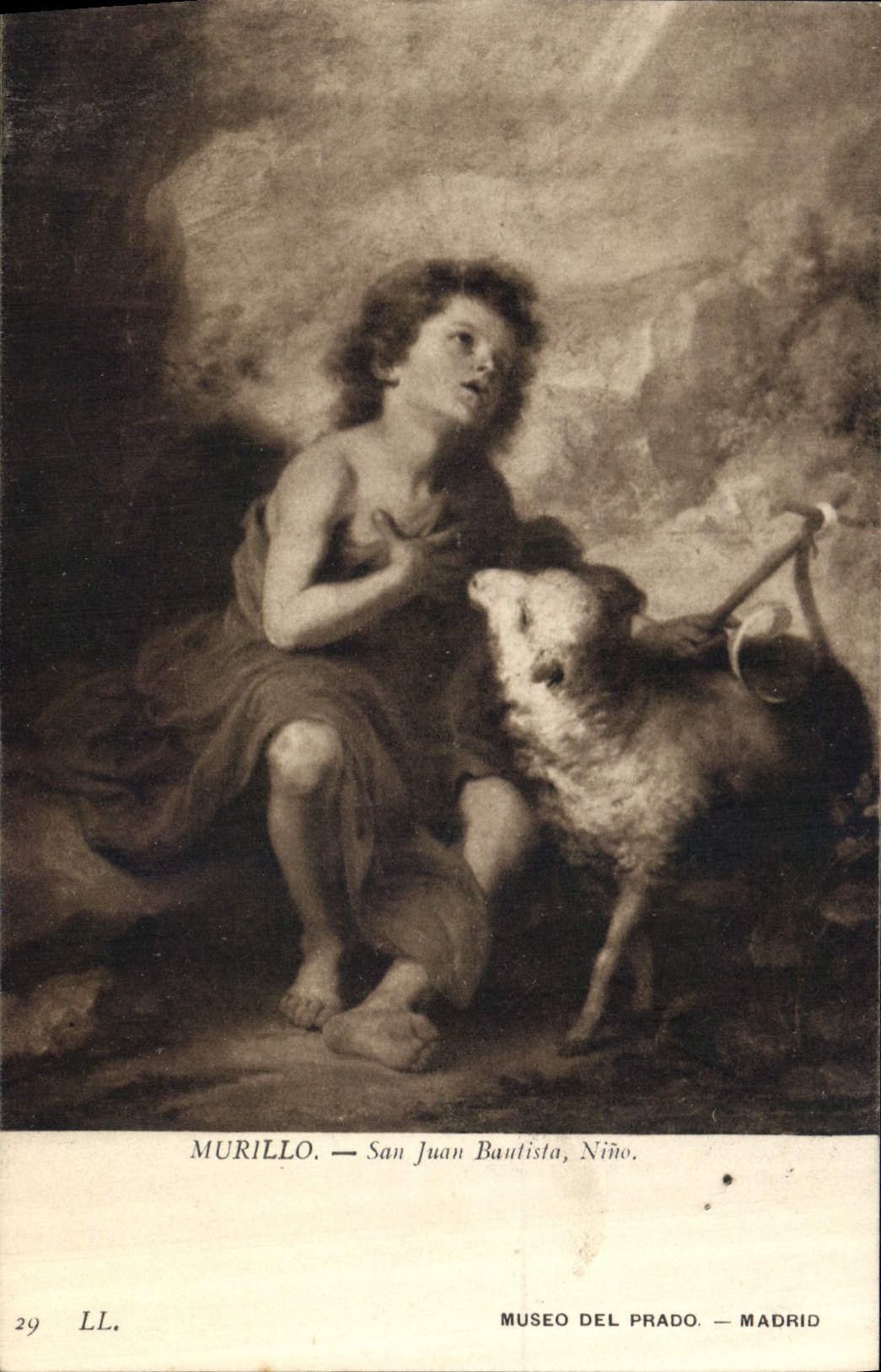 CPA Musee del Prado Madrid Murillo San Juan Bautista Nino 