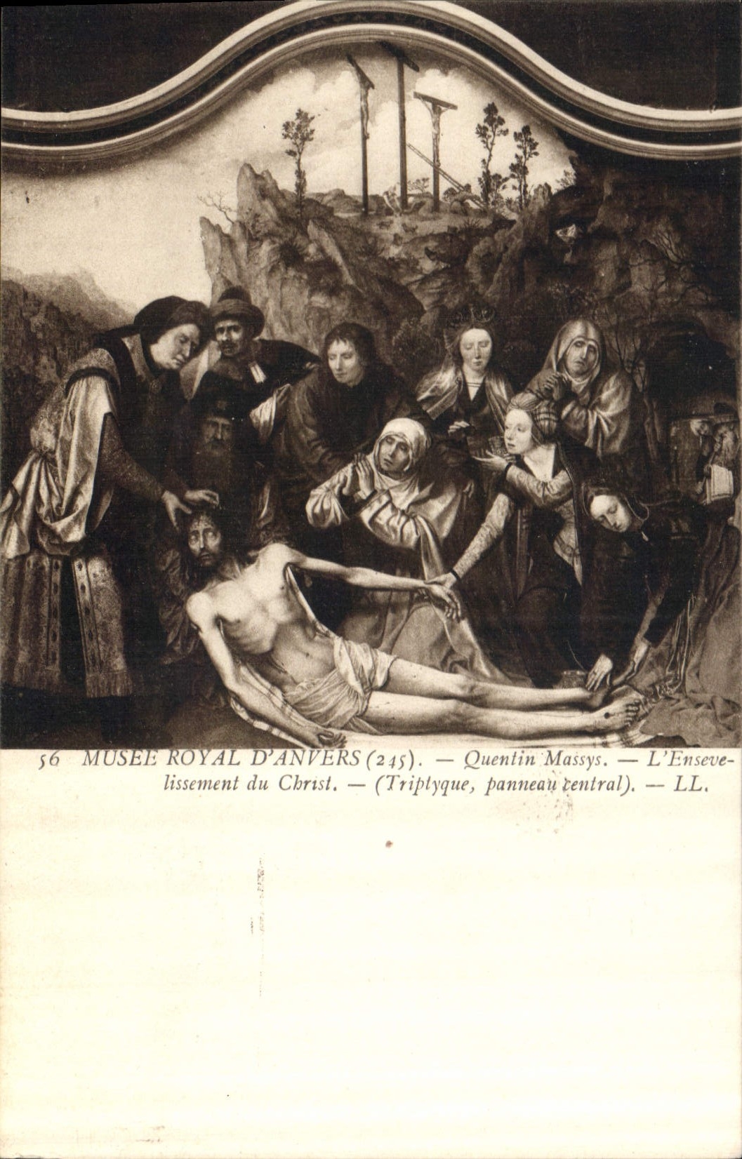 CPA Musee Royal d'Anvers Quenlin Massys l'Ensevelissement du Christ Triptique panneau central 