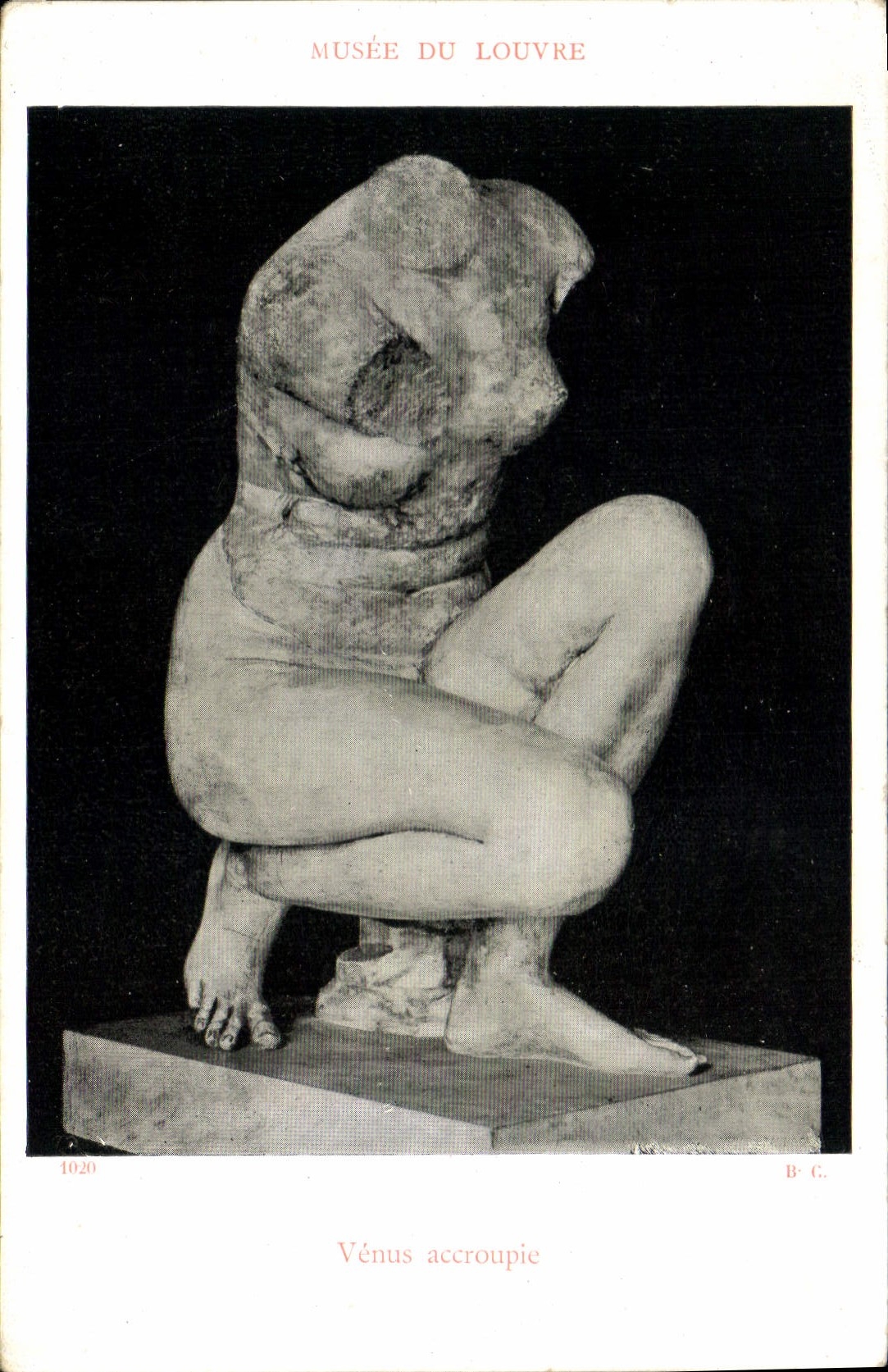 Vénus accroupie — Musée du Louvre — B. C. n° 1020 - Anverso