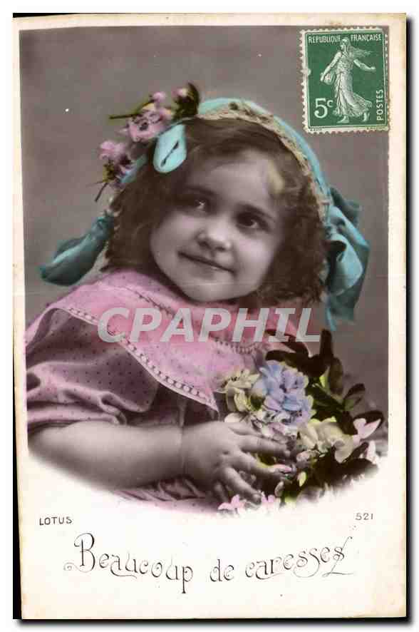 CPA Lotus Beaucoup de caresses Enfant
