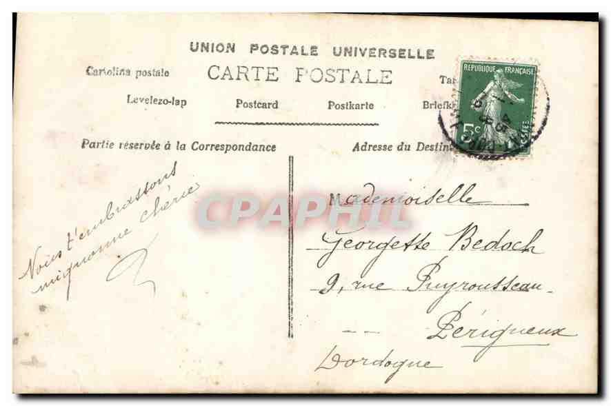 CPA Lotus Beaucoup de caresses Enfant — Verso