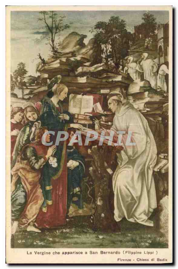 CPA La Vergine che apparische a San Bernardo Filippine Lippi Firenze Chieau di Badia 