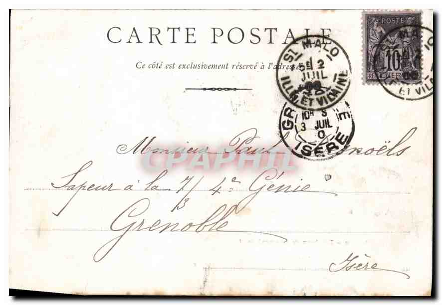 St-Malo — Tombeau de Chateaubriand — éditeur inconnu, n° de série non visible — Verso