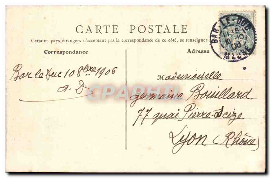 Bar-le-Duc (Meuse) — Ancienne Porte du Château — B.F., Paris — Rückseite