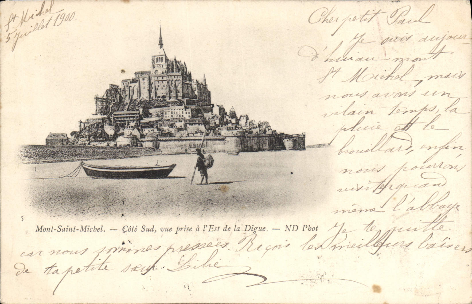 Mont-Saint-Michel — Lado Sur, vista tomada al Este de la Digue — ND Fot