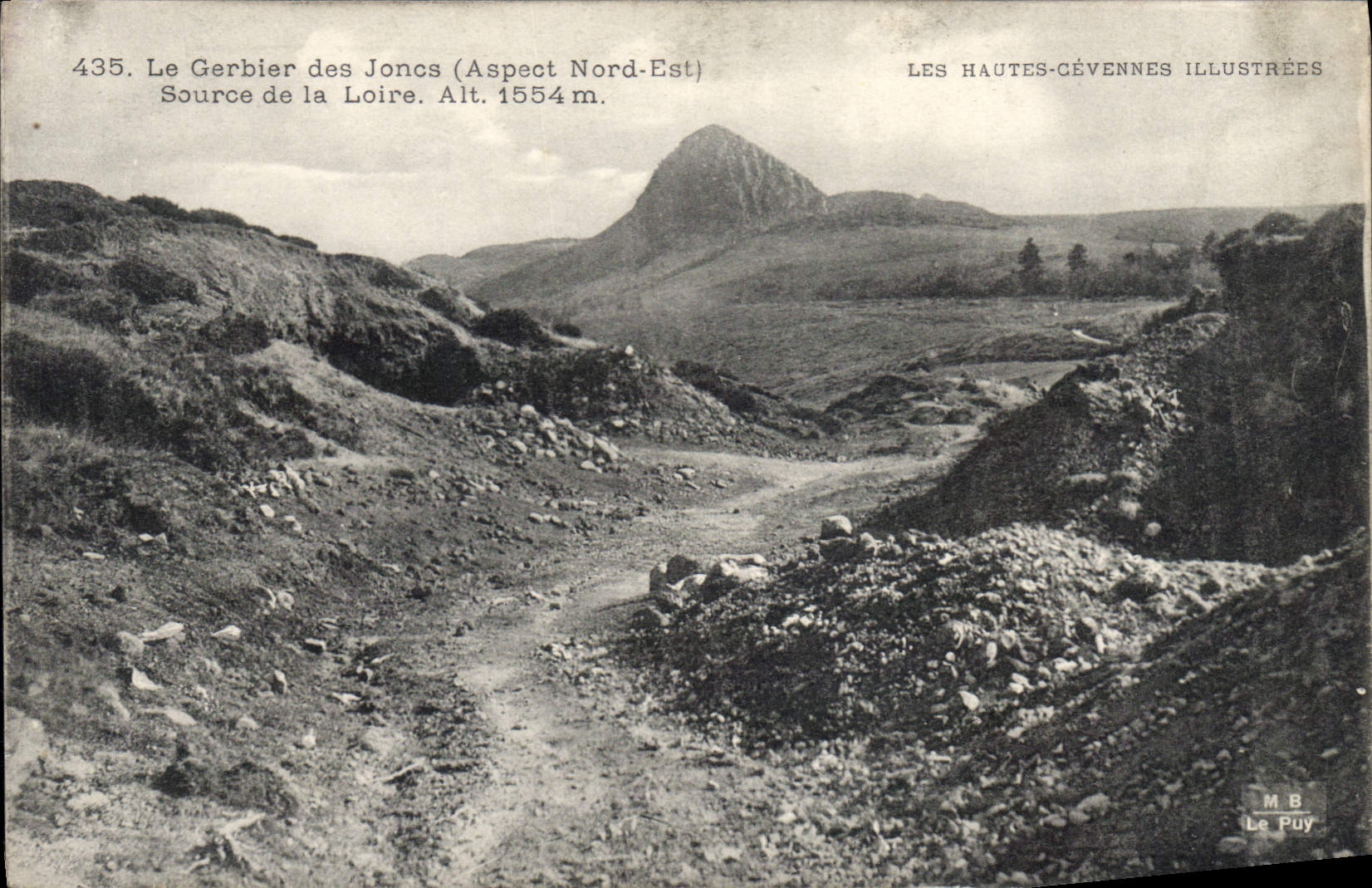 Der Gerbier des Joncs (Nordosten) — Quelle der Loire. H. 1554 m. — LES HAUTES-CÉVENNES ILLUSTRÉES, M.B. Le Puy, n°435