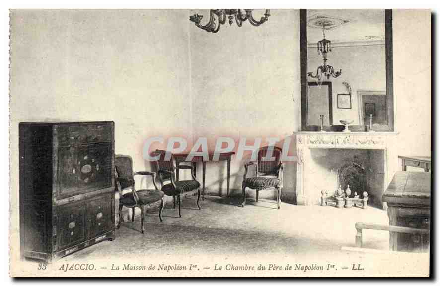 CPA Ajaccio La Maison de Napoleon I La Chambre du Perc de Napoleon I 