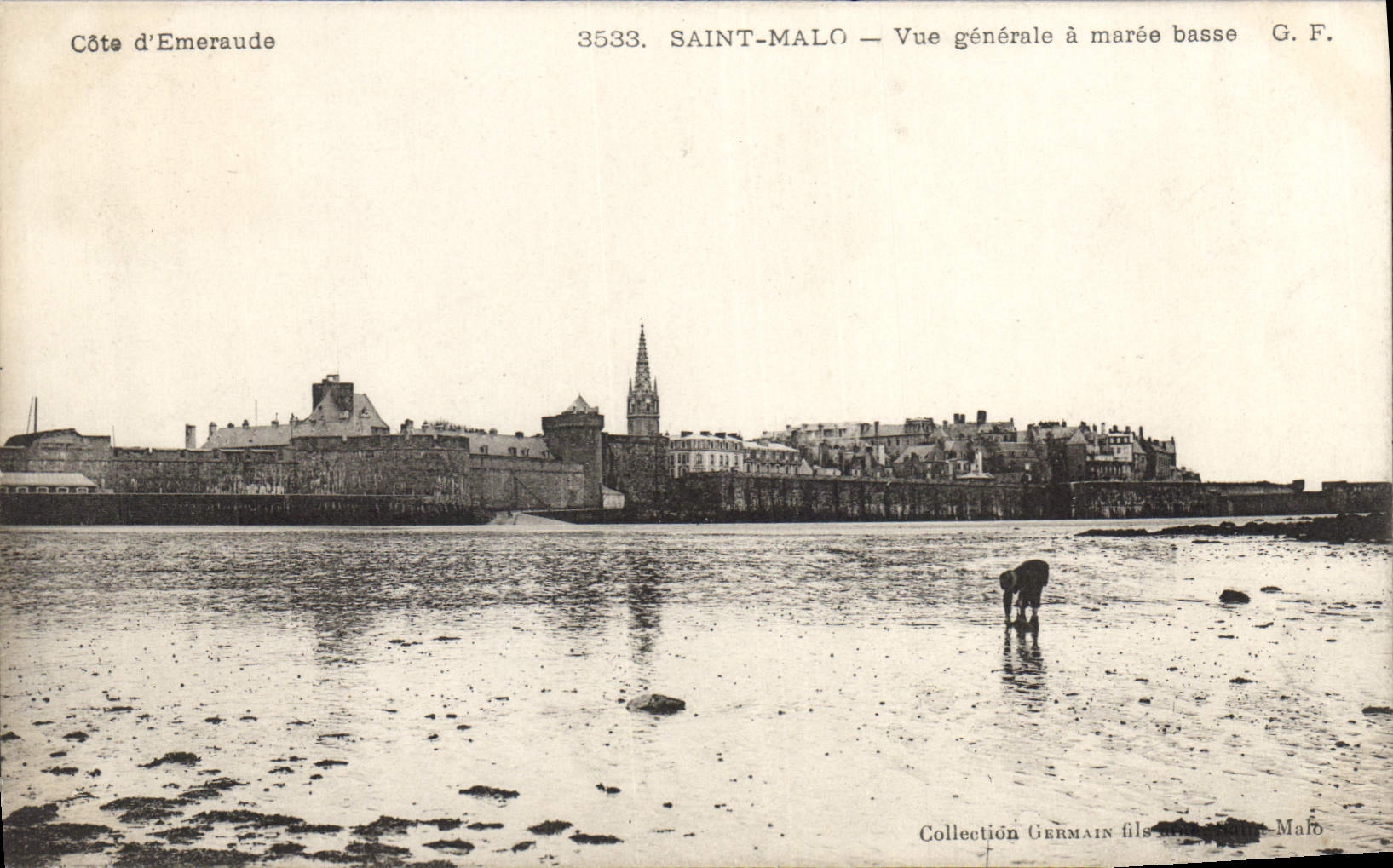 Saint-Malo — Vue générale à marée basse — Collection Germain fils, Saint-Malo