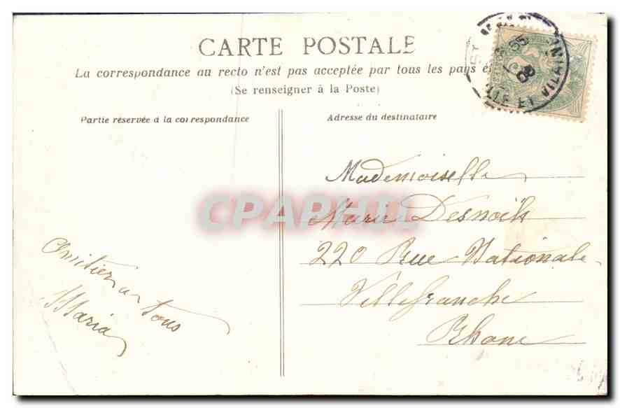 CPA Cote d'Emeraude Dinard La Garde a Loin la Vicomte  — Rückseite