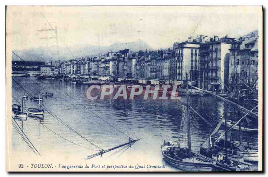 Toulon - Vue générale du Port et perspective du Quai Cronstadt