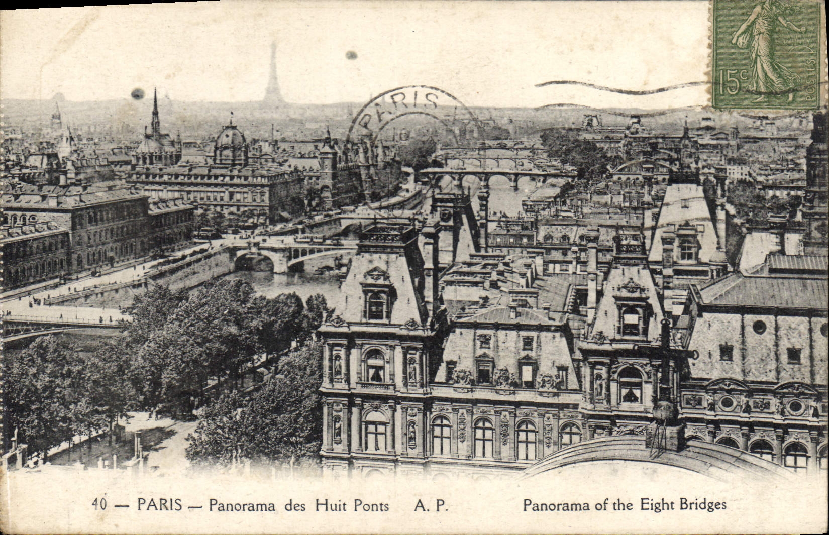CPA Paris Panorama des Huit Ponts 