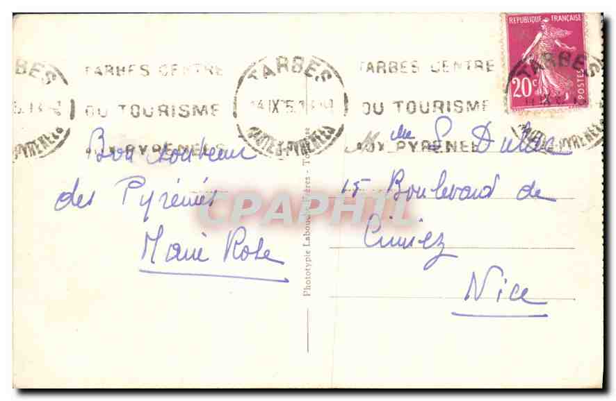 Toulouse - Le Pont Neuf, la Garonne et la Prairie des Filtres — LF NADÈS, n°113 — Verso