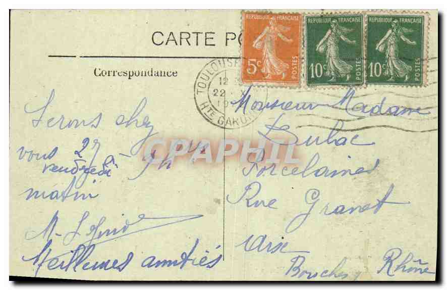 Toulouse — Hôtel de Pierre — Éditeur E.-B. Soubiron, n°3 — Rückseite