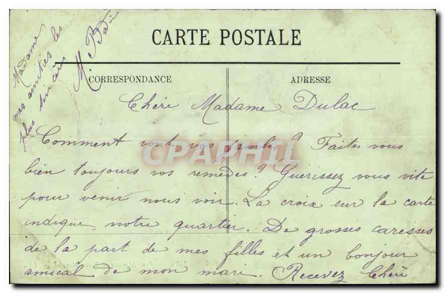CPA Lyon Pont Morand et Place Morand  — Verso