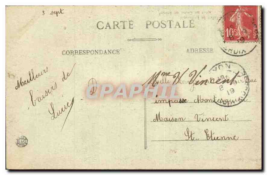 CPA Lyon Pont du Palais de Justice et Coteau de Fourviere  — Verso
