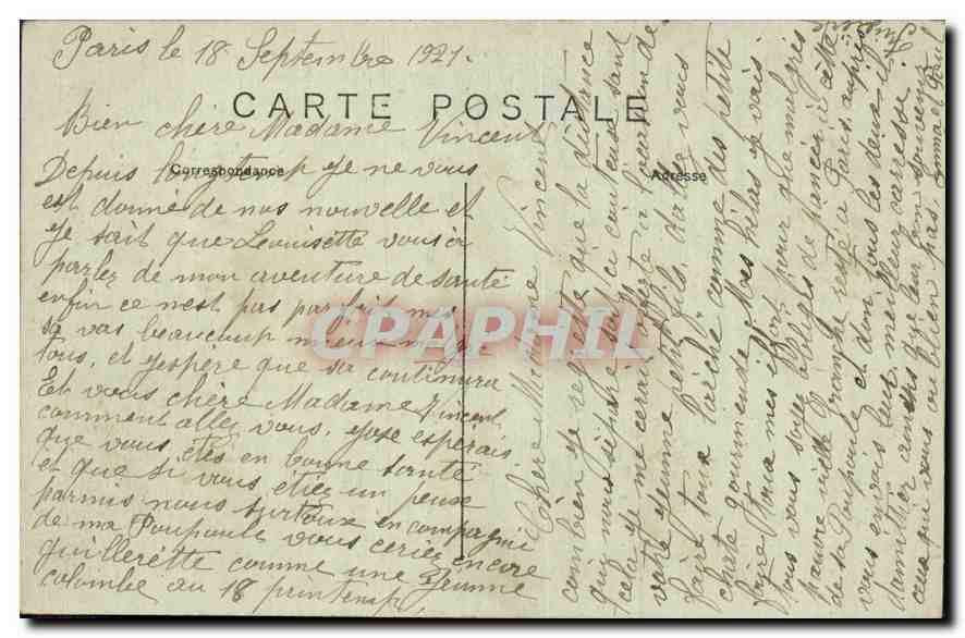 CPA Paris Parc Montsouris La Iavandiere par P Chopin  — Rückseite