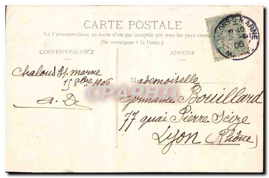 Chalons-sur-Marne — La Porte Sainte-Croix — éditeur P. Robot, Bois de Chalons, Houiller Coke & Cie — Verso