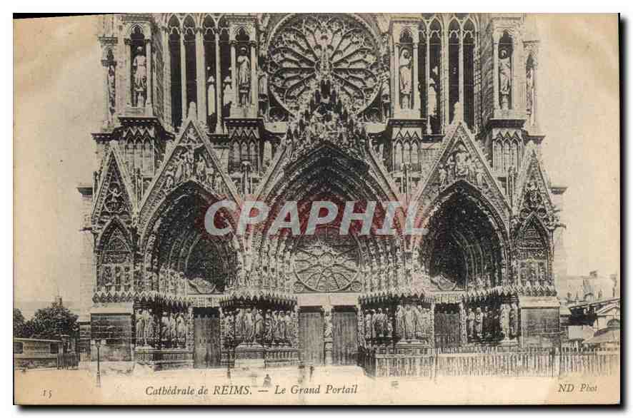 CPA Cathedrale de Reims Le Grand Portail 