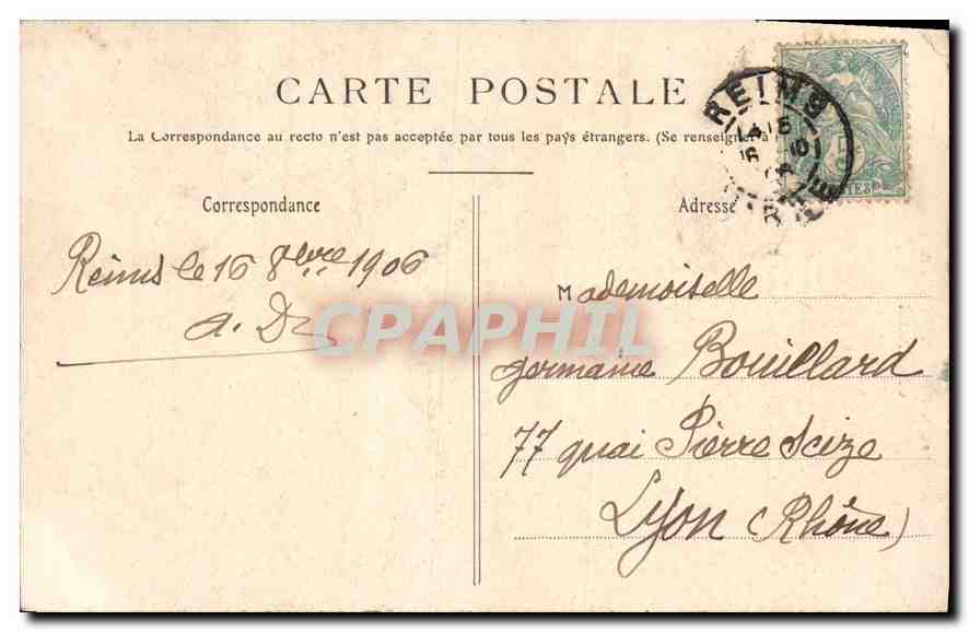 CPA Reims Eglise Saint Remi Grand Portail  — Rückseite