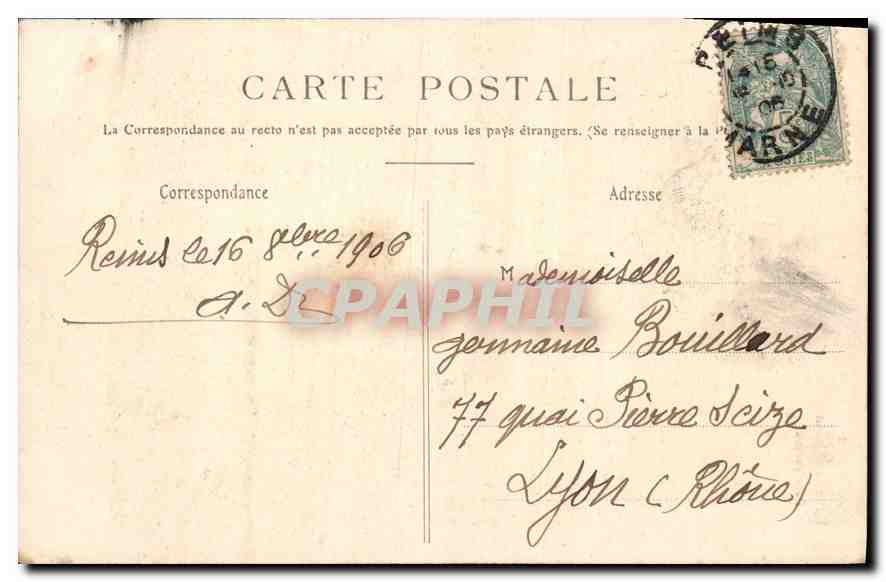 CPA Reims Eglise Saint Remi Petit Portail  — Rückseite