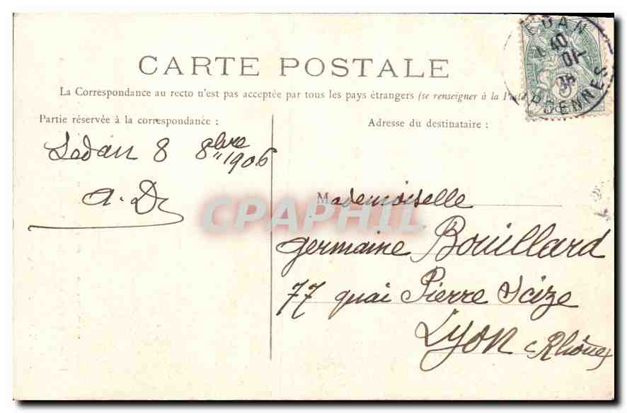 Bazeilles — Chambre des Dernières Cartouches — Edit. E. Génin, Sedan — Rückseite
