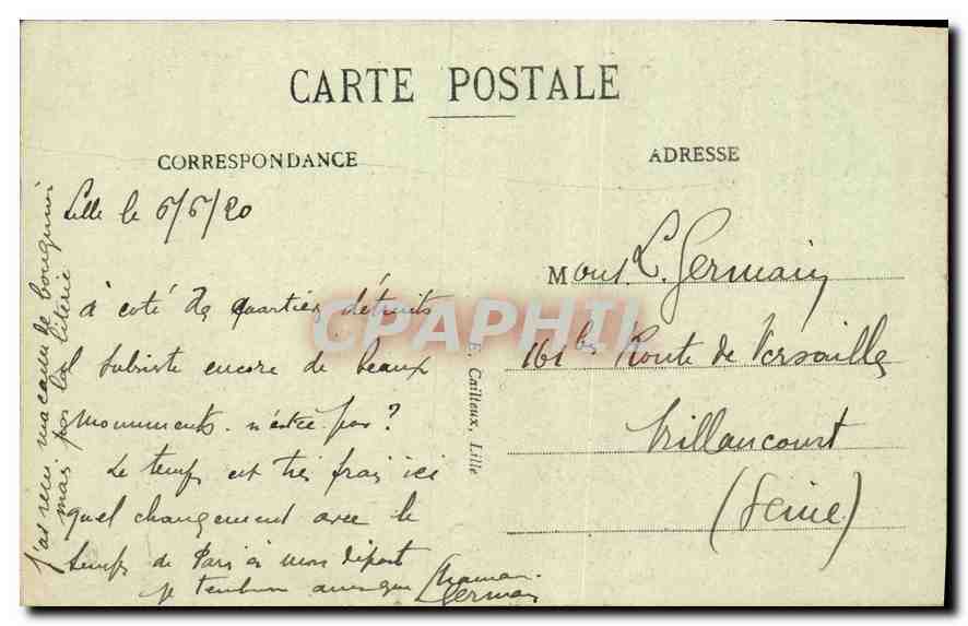 LILLE - Vue d'ensemble sur le Théâtre et la Bourse - E.C. — Rückseite