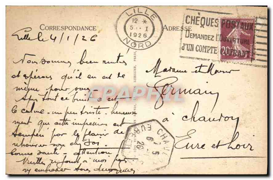 CPA Lille Le Theatre et la Nouvelle Bourse Cordonnier  — Back