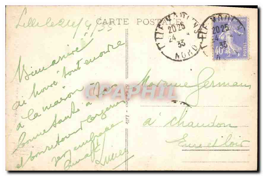 CPA Lille Place de la Republique  — Rückseite