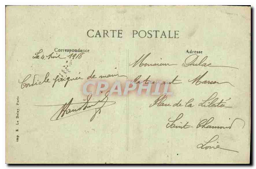 CPA Paris Place Denfert Rochereau Le Lion de Belfort  — Rückseite