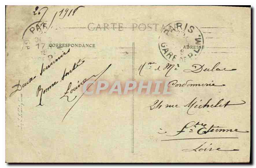 CPA Paris Gare de Lyon  — Rückseite