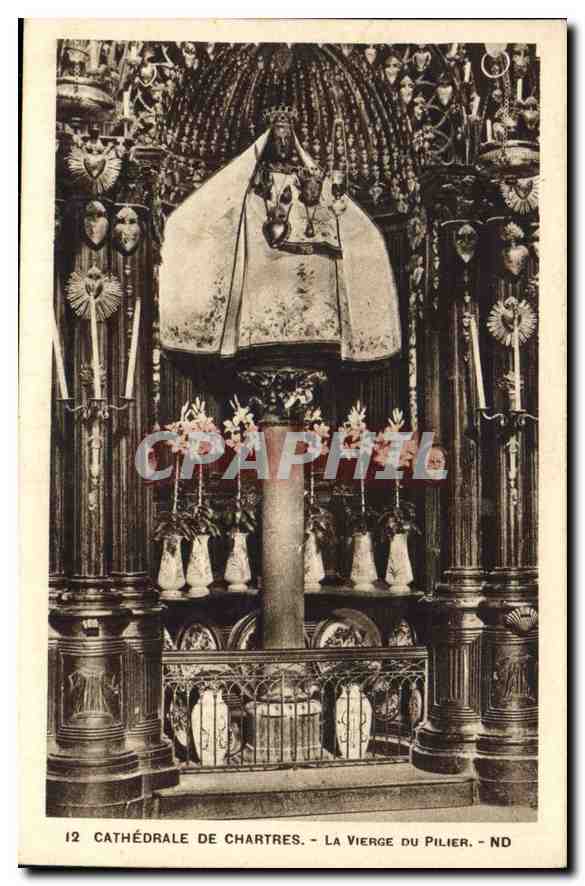 CPA Cathedrale de Chartres La Vierge du Pilier 
