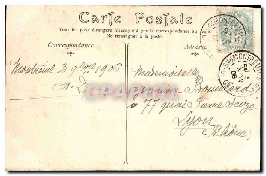 CPA Treuil sur Mer Entree de la Citadelle  — Back