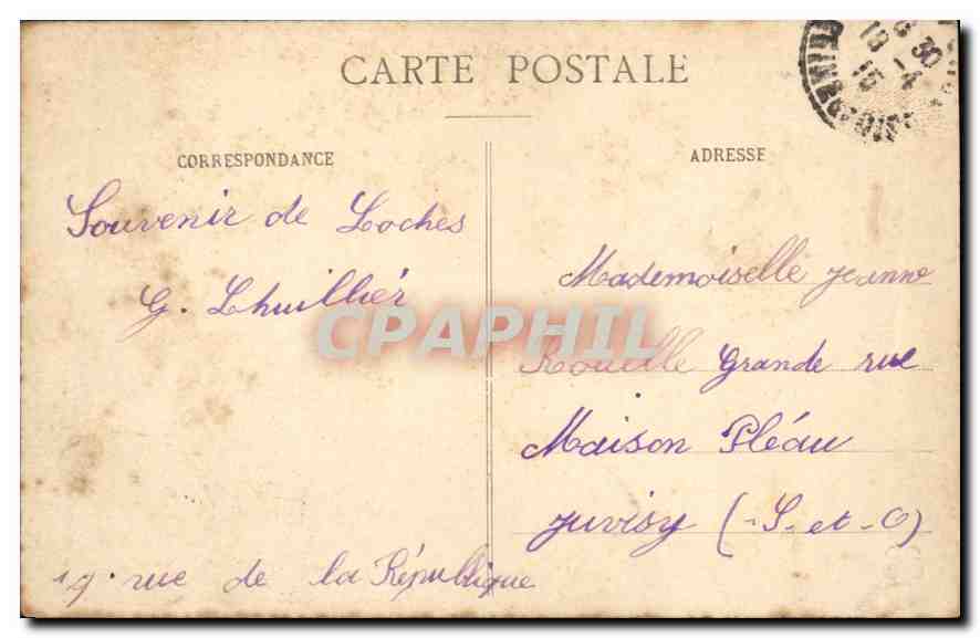 CPA Indre et Loire Loches Le Chateau Royal  — Rückseite