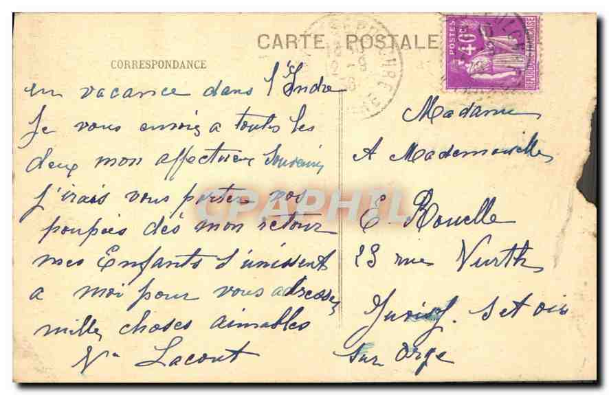 CPA La Chatre Indre Fontaine Ste Radegonde  — Back