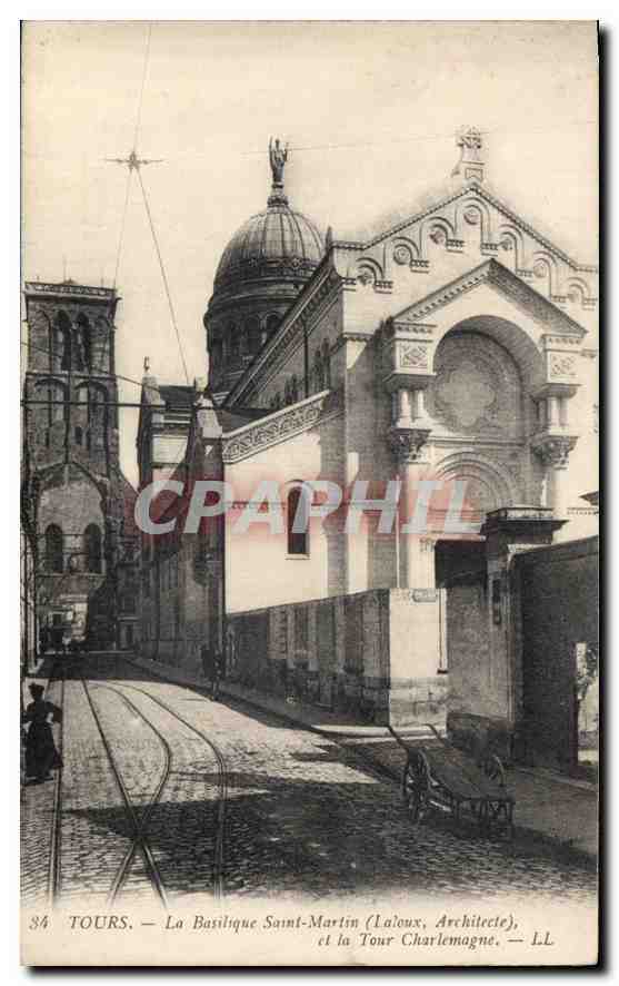 CPA Tours La Basilique Saint Martin et la Tour Charlemagne 
