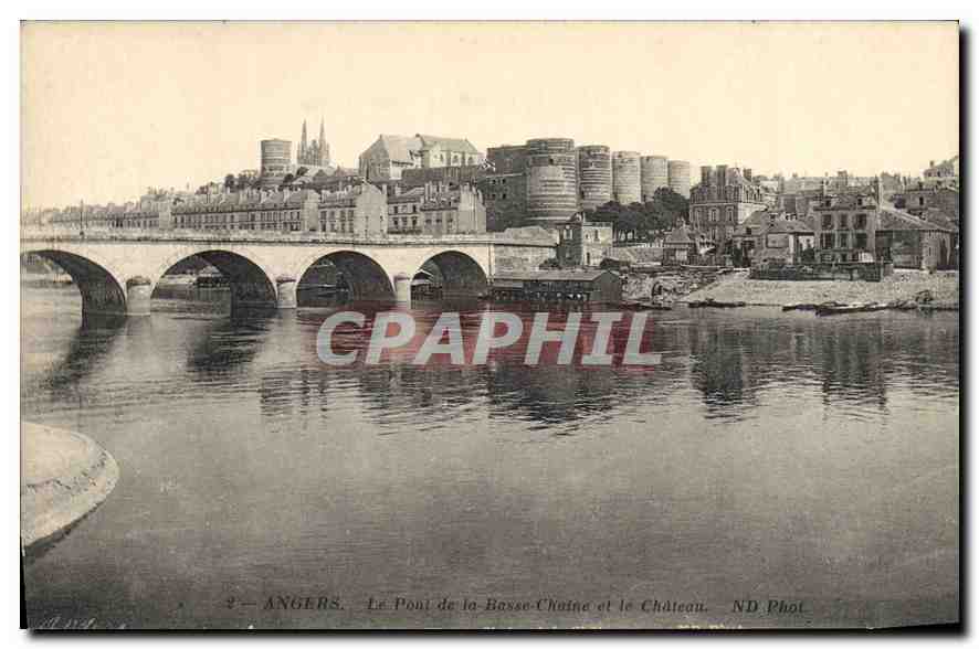 CPA Angers Le Pont de la Basse Chaine et le Chateau 