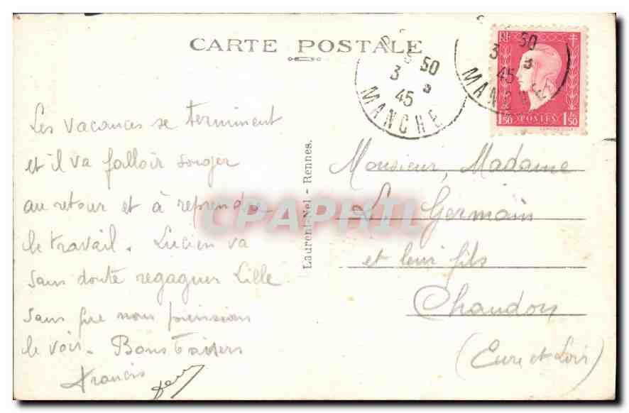Granville — Der Flache Gousset bei stürmischem Wetter — n° 609 — Rückseite