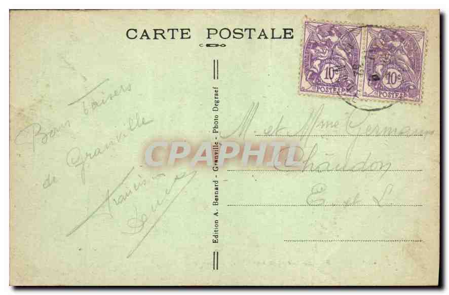 Granville — Le Roc et la Guérite de l'Empire — Edition A. Benard — Verso